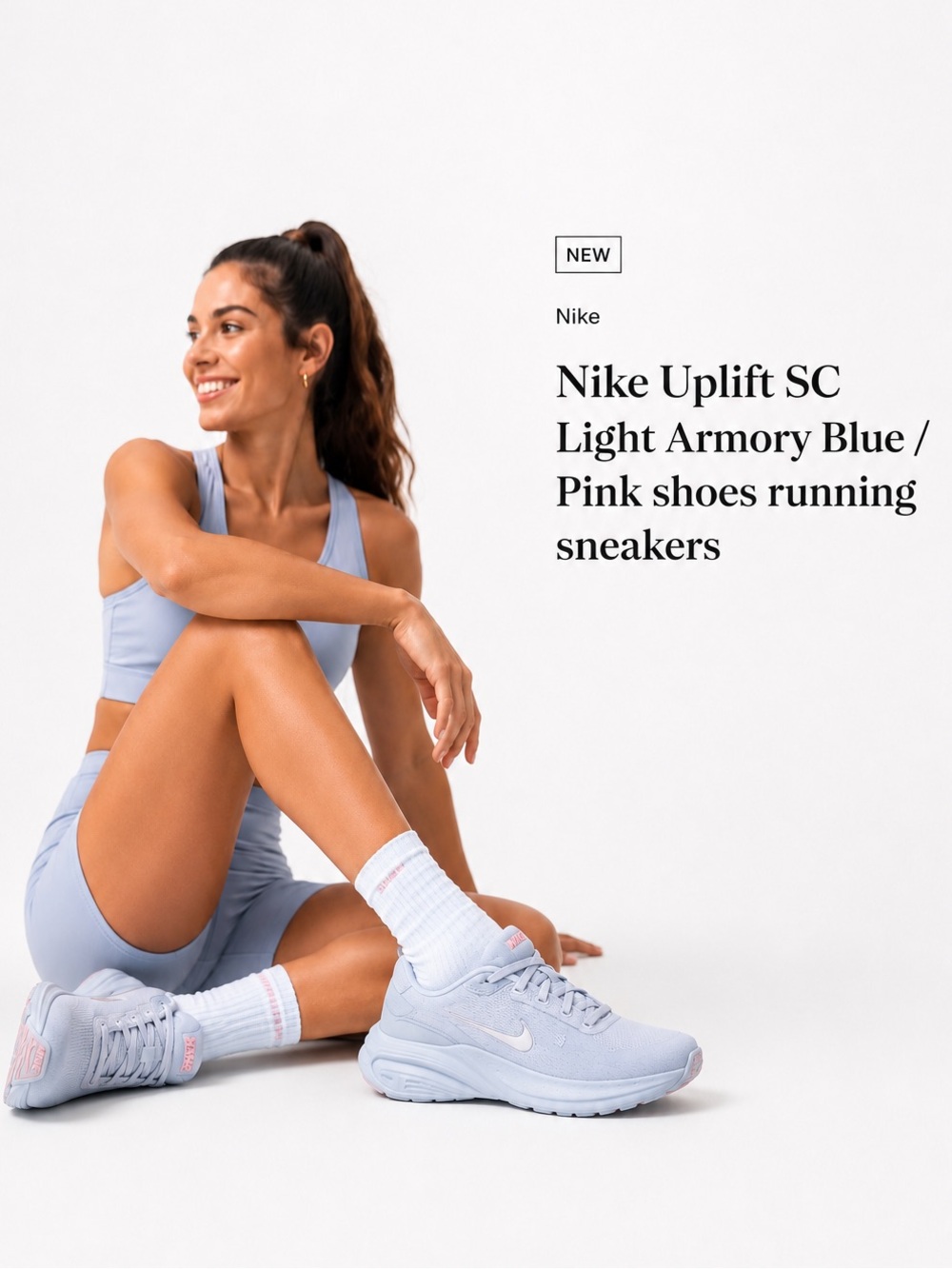 Nike Uplift SC Light Armory Blue / Pink shoes running sneakers active 7.5 NWT